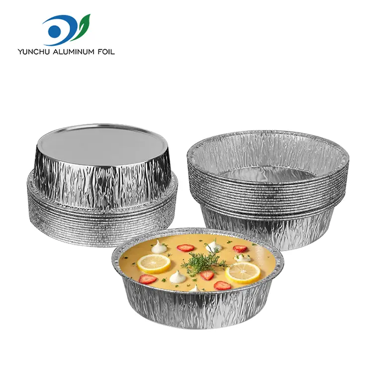 गोल एअर फ्रायर सिल्व्हर अॅल्युमिनियम फॉइल कंटेनर गोल एअर फ्रायर सिल्व्हर अॅल्युमिनियम फॉइल कंटेनर