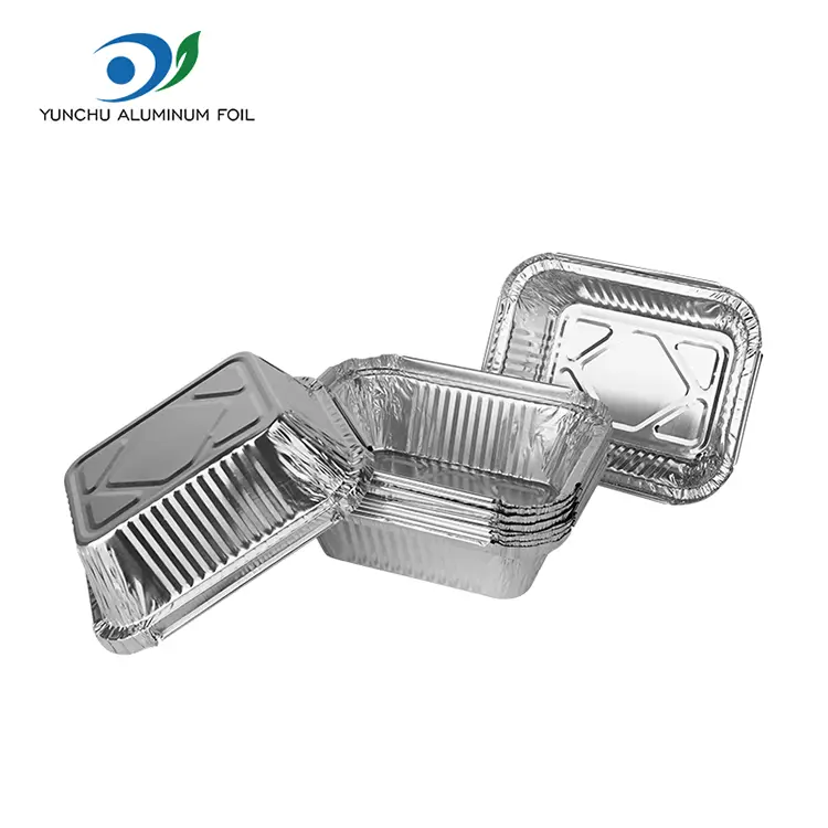 आयताकृती बार्बेक्यू सिल्व्हर अॅल्युमिनियम फॉइल कंटेनर आयताकृती बार्बेक्यू सिल्व्हर अॅल्युमिनियम फॉइल कंटेनर