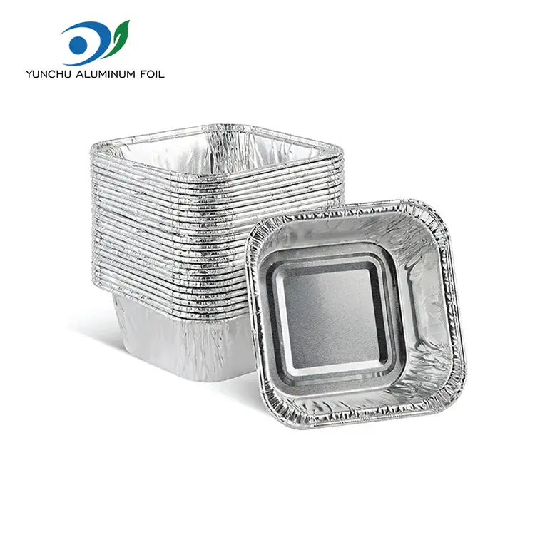 स्क्वेअर एअर फ्रायर बेकिंग सिल्व्हर अॅल्युमिनियम फॉइल कंटेनर स्क्वेअर एअर फ्रायर बेकिंग सिल्व्हर अॅल्युमिनियम फॉइल कंटेनर