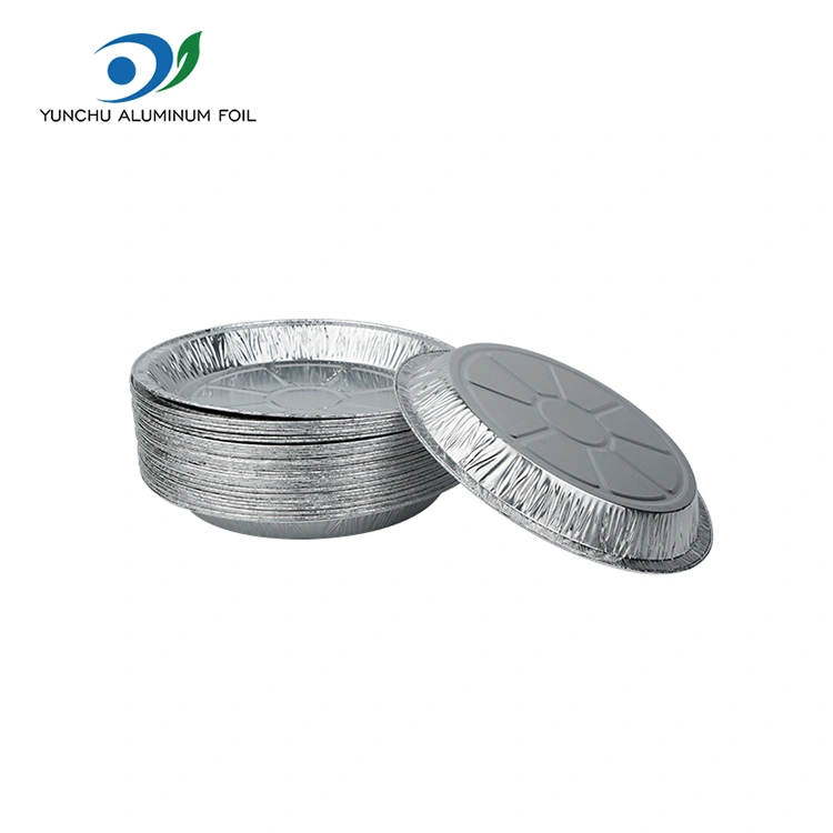 गोल एअर फ्रायर टेकवे सिल्व्हर अॅल्युमिनियम फॉइल फूड कंटेनर