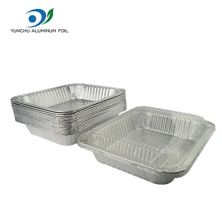 आयताकृती टेकवे टर्की प्लेट सिल्व्हर अॅल्युमिनियम फॉइल कंटेनर
