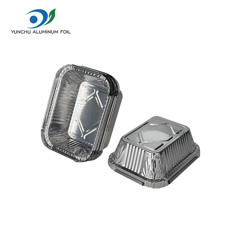 आयताकृती बार्बेक्यू सिल्व्हर अॅल्युमिनियम फॉइल कंटेनर