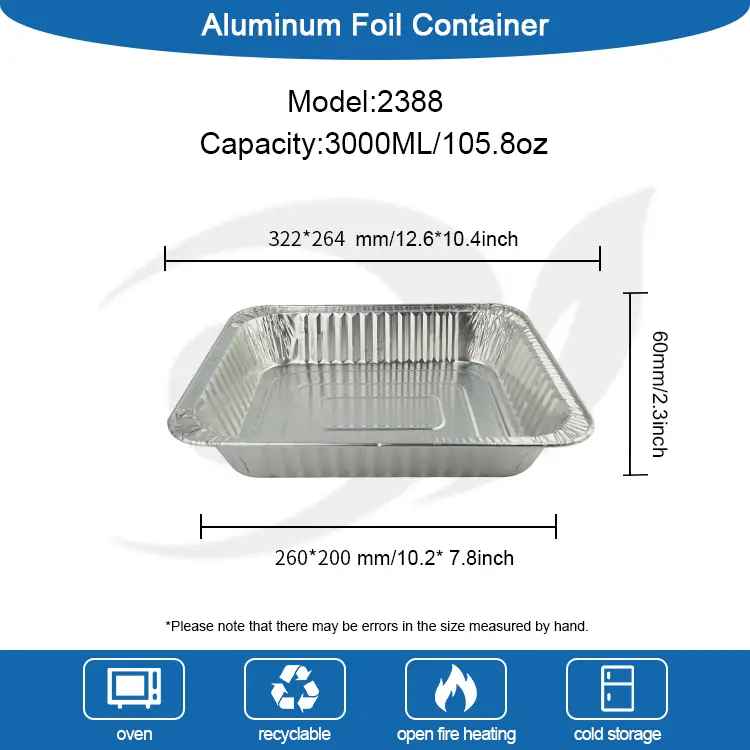 आयताकृती टेकवे टर्की प्लेट सिल्व्हर अॅल्युमिनियम फॉइल कंटेनर