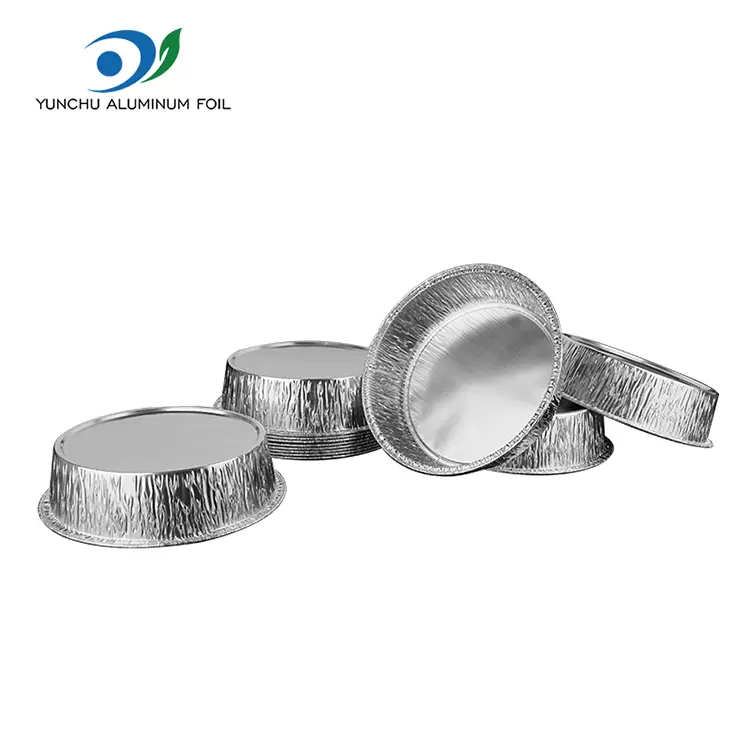 गोल एअर फ्रायर सिल्व्हर अॅल्युमिनियम फॉइल कंटेनर