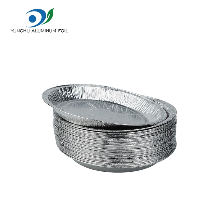 गोल एअर फ्रायर टेकवे सिल्व्हर अॅल्युमिनियम फॉइल फूड कंटेनर