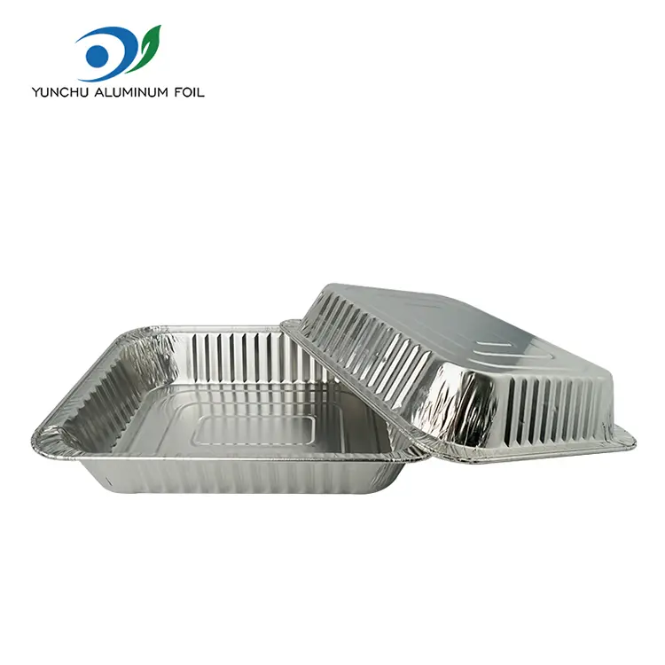 आयताकृती टेकवे टर्की प्लेट सिल्व्हर अॅल्युमिनियम फॉइल कंटेनर