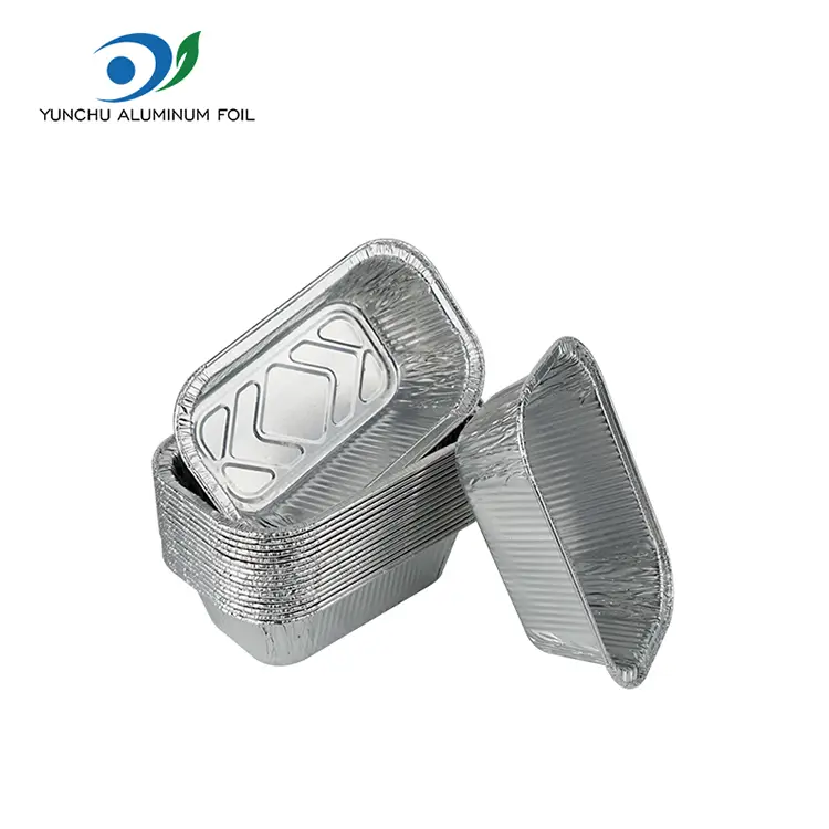 स्क्वेअर एअर फ्रायर केटरिंग सिल्व्हर अॅल्युमिनियम फॉइल कंटेनर