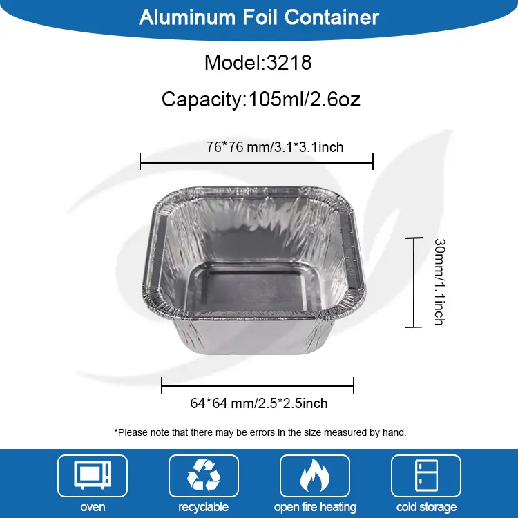 स्क्वेअर एअर फ्रायर बेकिंग सिल्व्हर अॅल्युमिनियम फॉइल कंटेनर