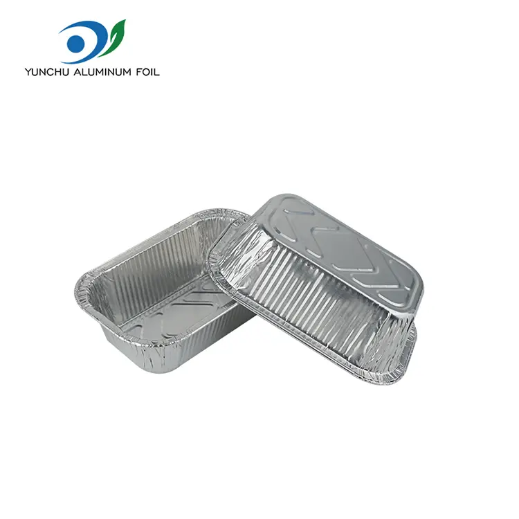 स्क्वेअर एअर फ्रायर केटरिंग सिल्व्हर अॅल्युमिनियम फॉइल कंटेनर