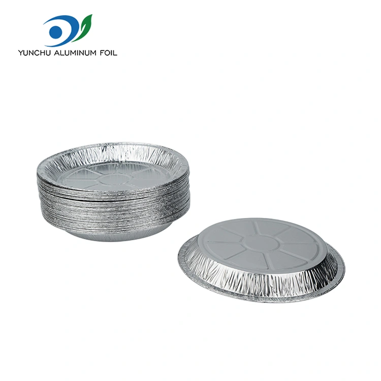 गोल एअर फ्रायर टेकवे सिल्व्हर अॅल्युमिनियम फॉइल फूड कंटेनर