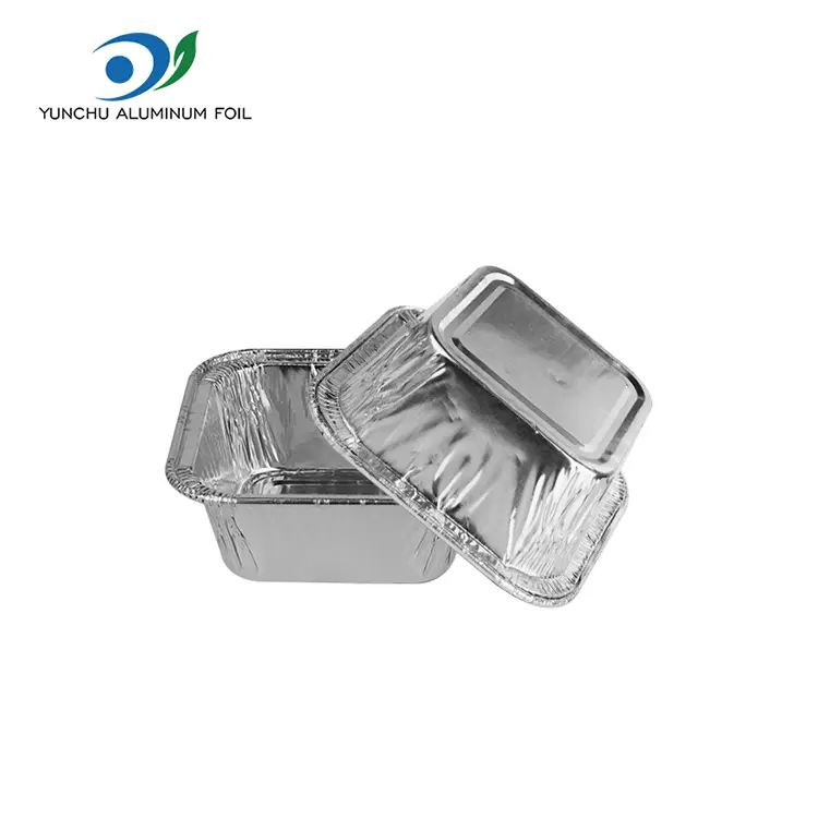 स्क्वेअर एअर फ्रायर बेकिंग सिल्व्हर अॅल्युमिनियम फॉइल कंटेनर