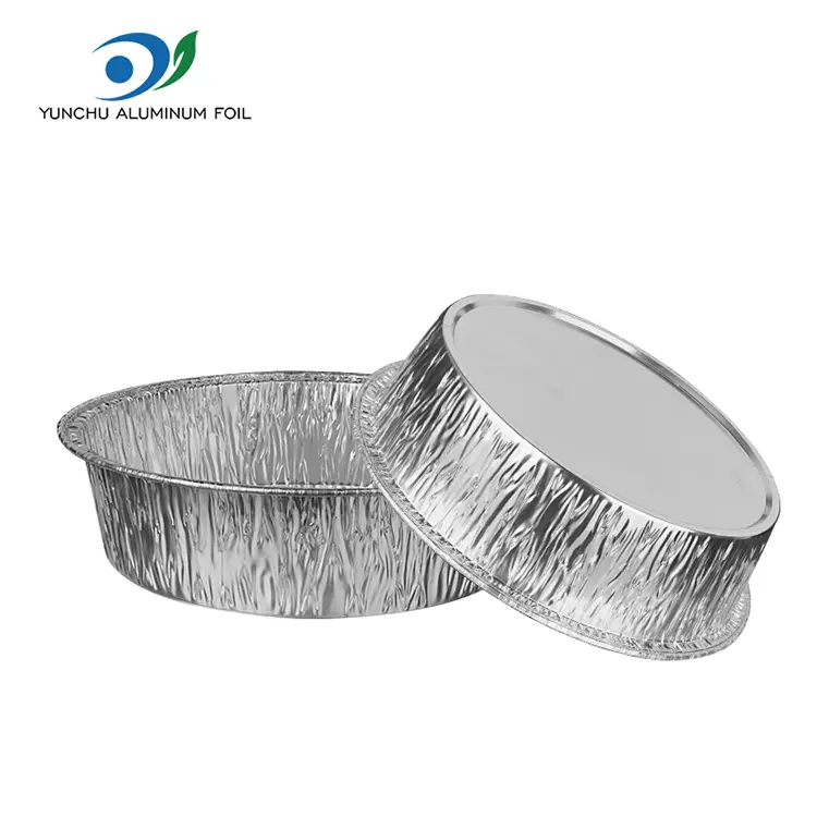 गोल एअर फ्रायर सिल्व्हर अॅल्युमिनियम फॉइल कंटेनर