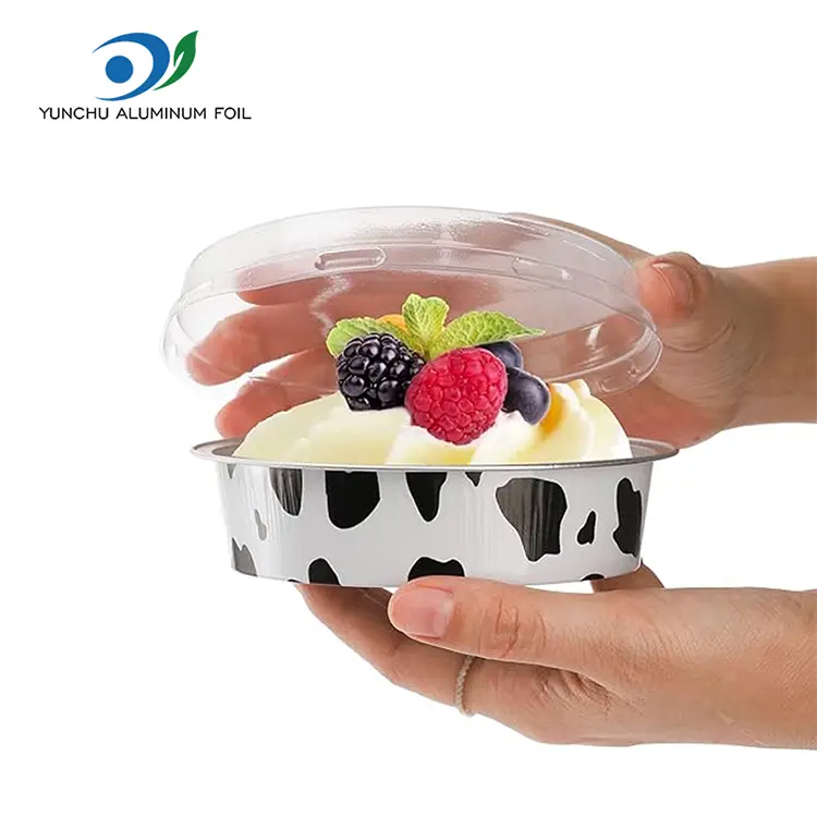 डिस्पोजेबल बेकिंग पॅकेजिंग गोल स्मूथवॉल अॅल्युमिनियम फॉइल कंटेनर