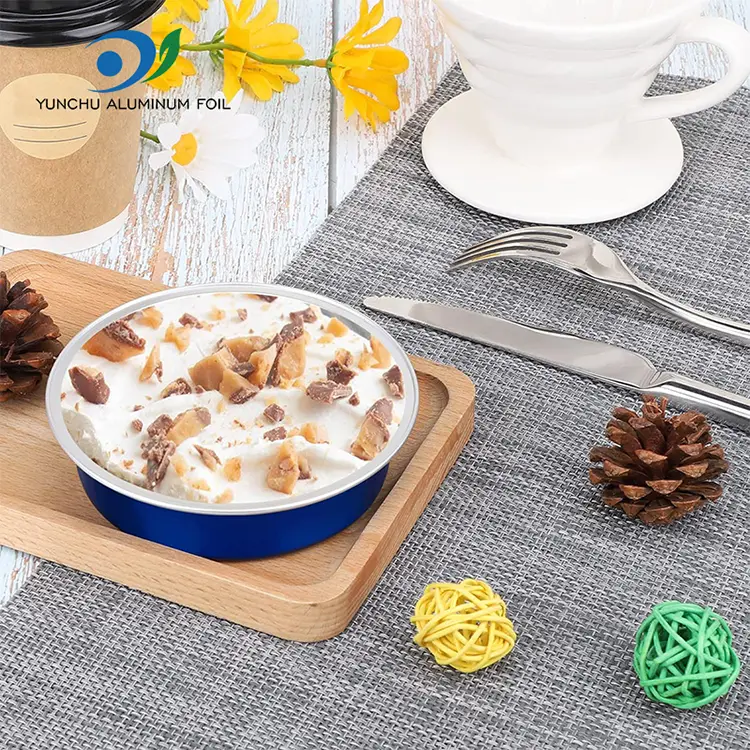 डिस्पोजेबल बेकिंग पॅकेजिंग गोल स्मूथवॉल अॅल्युमिनियम फॉइल कंटेनर