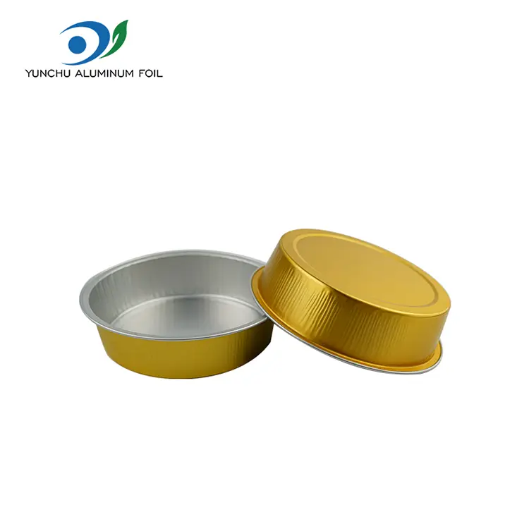 डिस्पोजेबल बेकिंग पॅकेजिंग गोल स्मूथवॉल अॅल्युमिनियम फॉइल कंटेनर