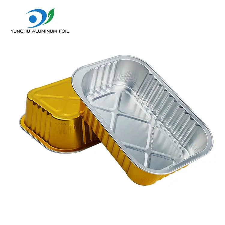 डिस्पोजेबल आयताकृती ग्रिल अॅल्युमिनियम फॉइल कंटेनर