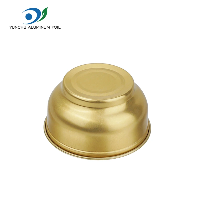 डिस्पोजेबल गोल गोल सोन्याचे वाडगा अॅल्युमिनियम फॉइल कंटेनर