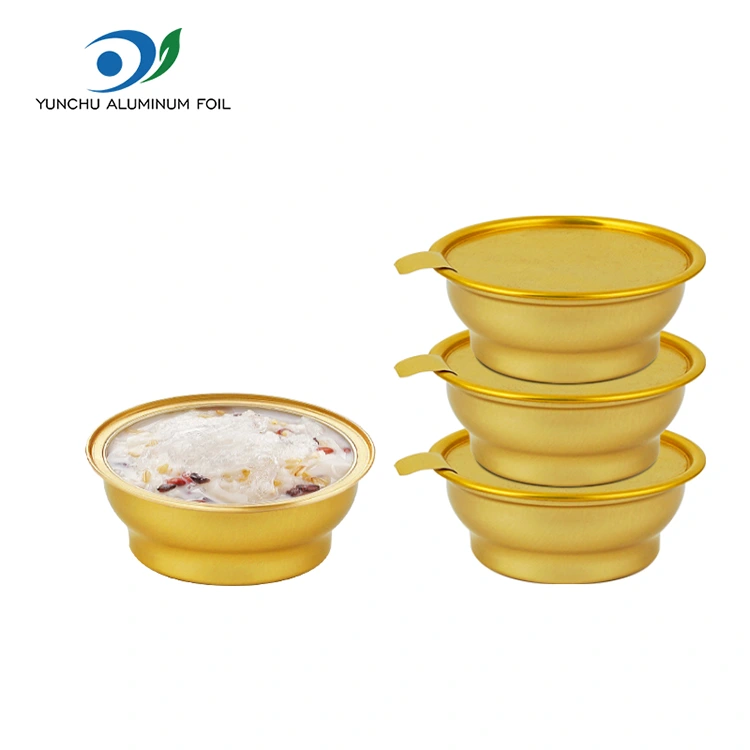 डिस्पोजेबल राउंड टेकवे बॉक्स लहान गोल्डन बाउल अॅल्युमिनियम फॉइल कंटेनर डिस्पोजेबल राउंड टेकवे बॉक्स लहान गोल्डन बाउल अॅल्युमिनियम फॉइल कंटेनर