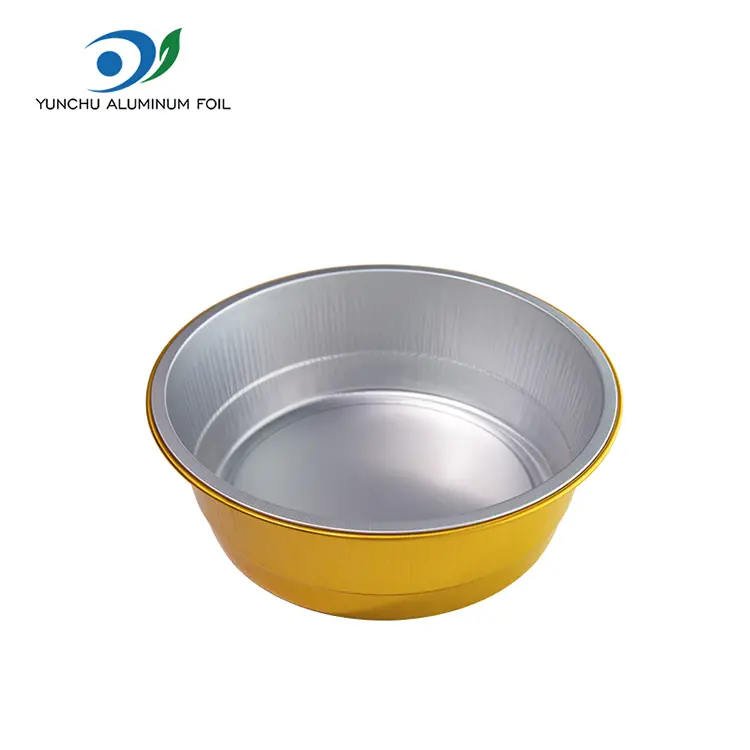 डिस्पोजेबल सीलबंद केटरिंग गोल्डन राऊंड अॅल्युमिनियम फॉइल कंटेनर डिस्पोजेबल सीलबंद केटरिंग गोल्डन राऊंड अॅल्युमिनियम फॉइल कंटेनर
