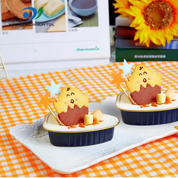 डिस्पोजेबल स्पेशल-आकाराचा रंग स्मूथवॉल अॅल्युमिनियम फॉइल कंटेनर