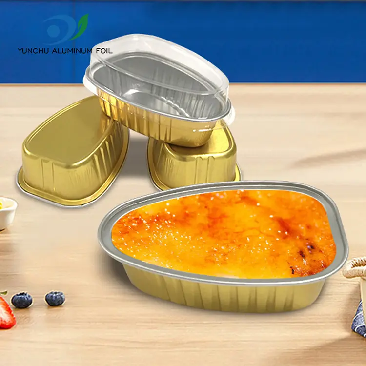डिस्पोजेबल स्पेशल-आकाराचा रंग स्मूथवॉल अॅल्युमिनियम फॉइल कंटेनर