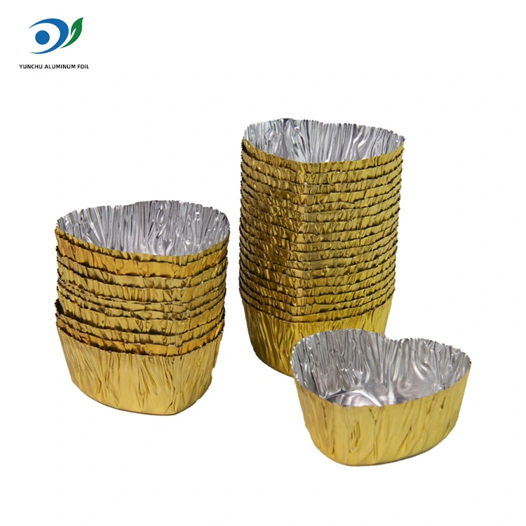 हृदयाच्या आकाराचे मिनी-बेक सिल्व्हर अॅल्युमिनियम फॉइल फूड कंटेनर हृदयाच्या आकाराचे मिनी-बेक सिल्व्हर अॅल्युमिनियम फॉइल फूड कंटेनर