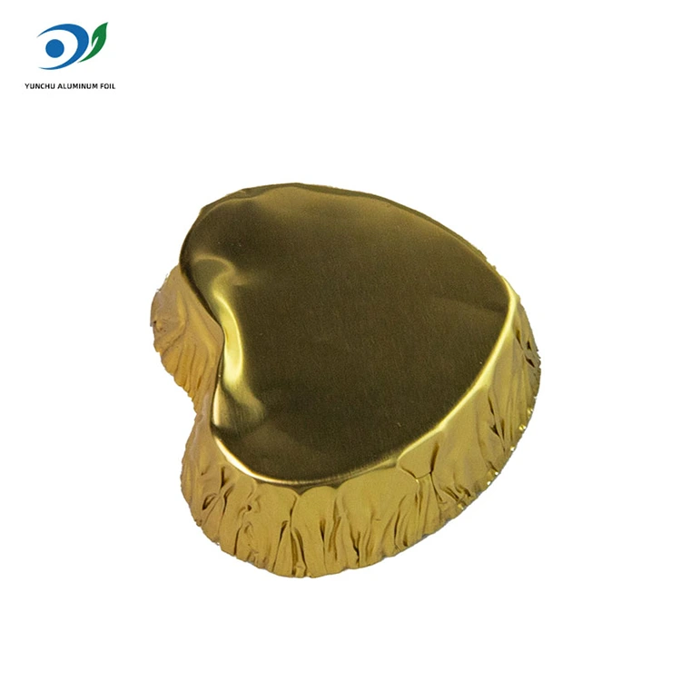 हृदयाच्या आकाराचे मिनी-बेक सिल्व्हर अॅल्युमिनियम फॉइल फूड कंटेनर