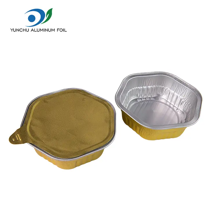 षटकोनी टेकवे उष्णता सीलबंद स्मूथवॉल अॅल्युमिनियम फॉइल कंटेनर