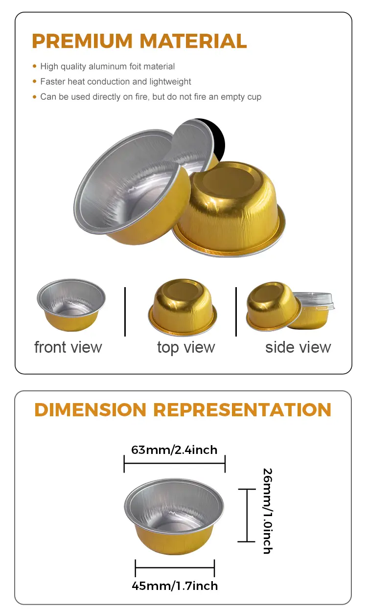 Colored round roast Smoothwall Aluminum Foil Containers
