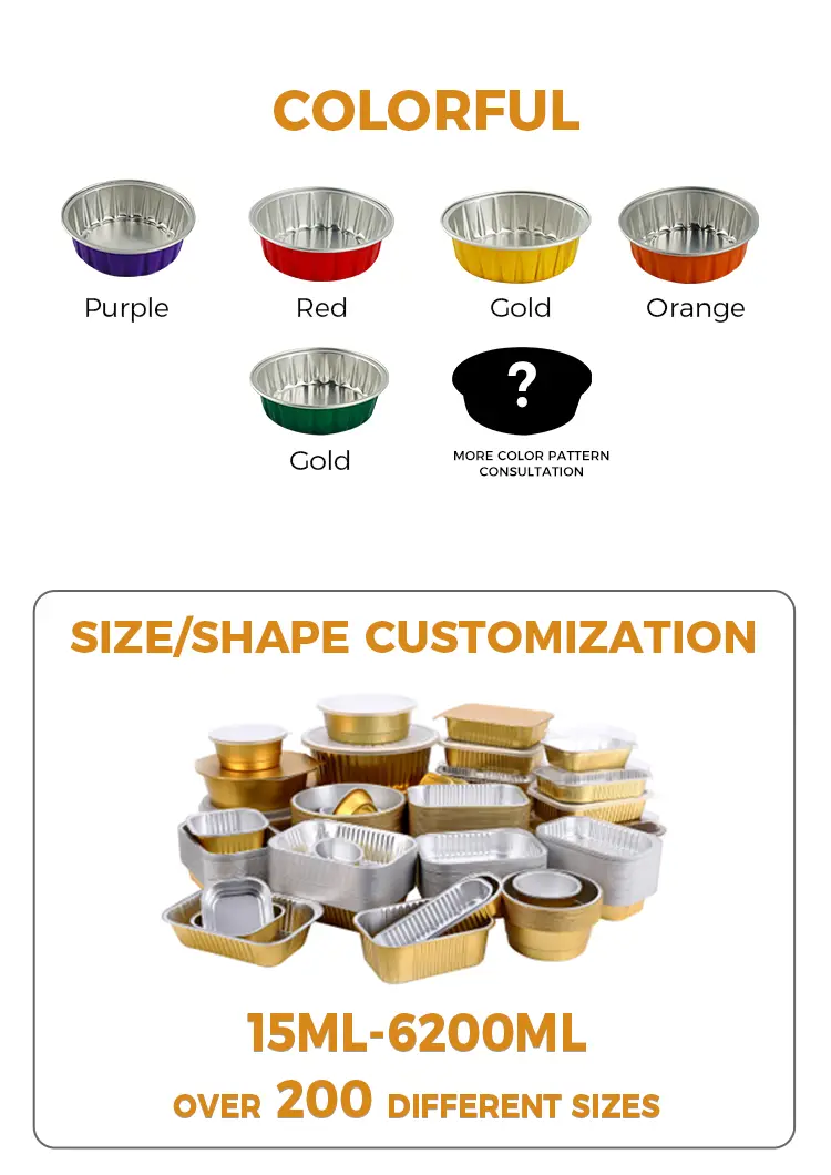 Disposable round roast Smoothwall Aluminum Foil Containers