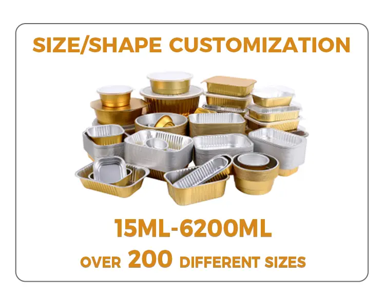 Disposable catering seals gold Aluminum Foil Containers