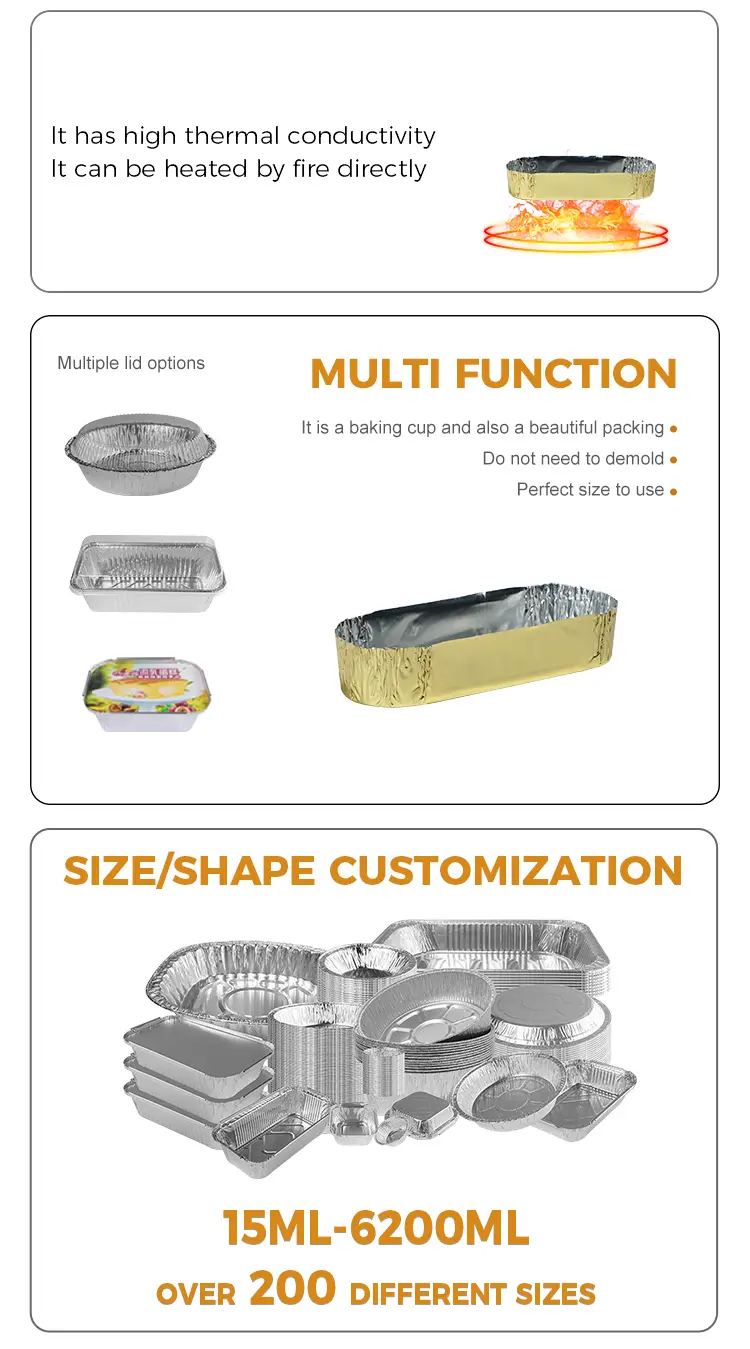 Small oval packing Silver Aluminum Foil Containers