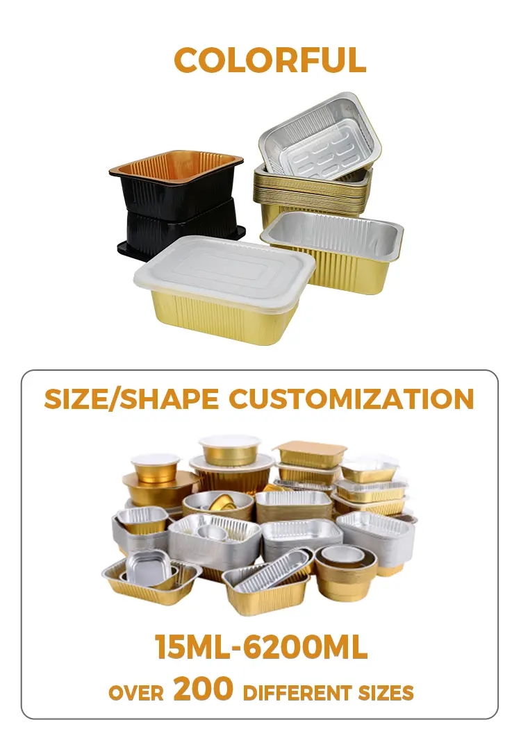 Disposable seals square Aluminum Foil Containers