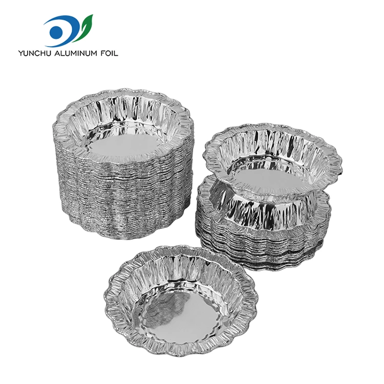 लेस गोल बेकिंग केक सिल्व्हर अॅल्युमिनियम फॉइल कंटेनर