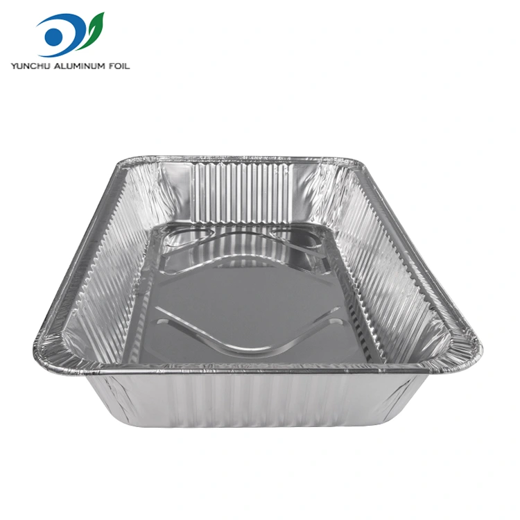 मोठी क्षमता आउटडोअर बेकिंग ट्रे सिल्व्हर अॅल्युमिनियम फॉइल कंटेनर