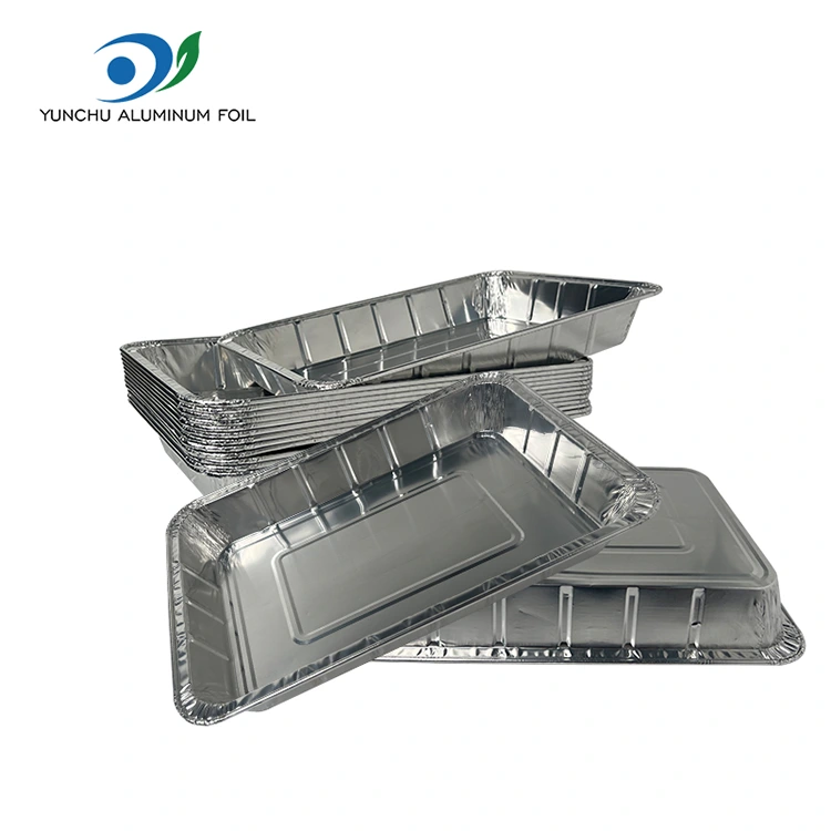 मोठ्या ग्रील्ड फिश टेकवे सिल्व्हर अॅल्युमिनियम फॉइल कंटेनर