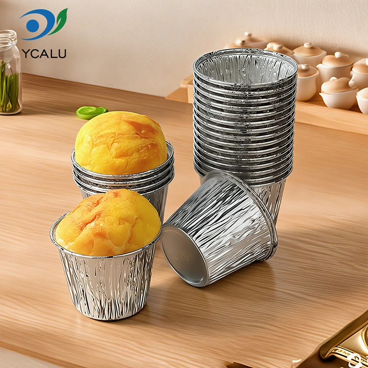 एक वेळ बेक केलेला केक सिल्व्हर ॲल्युमिनियम फॉइल फूड कंटेनर्स