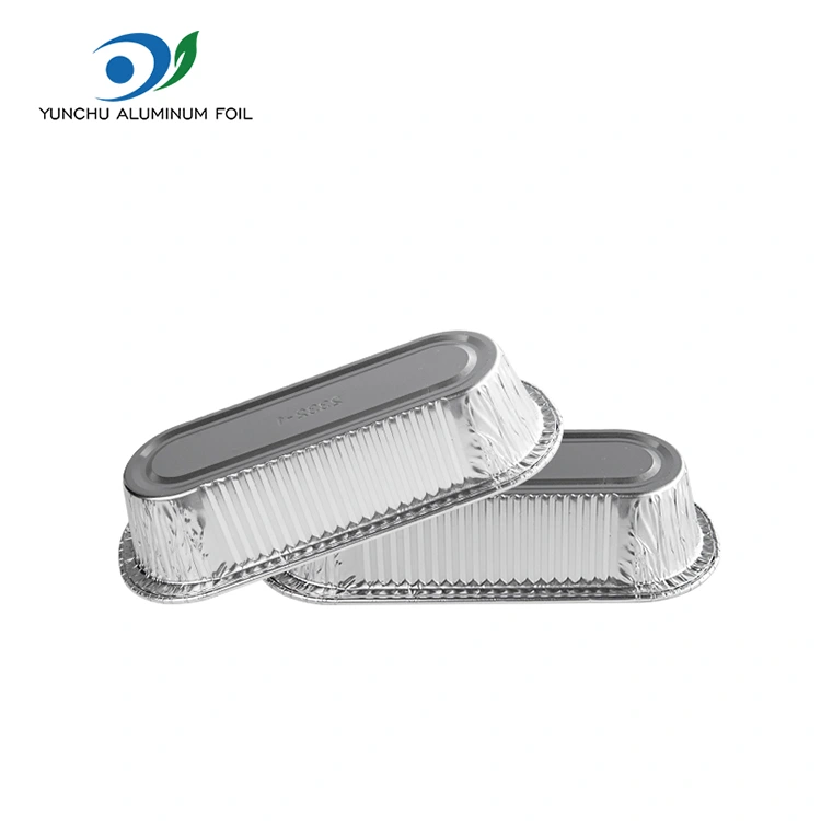 ओव्हल एअर फ्रायर बेकिंग सिल्व्हर अॅल्युमिनियम फॉइल कंटेनर