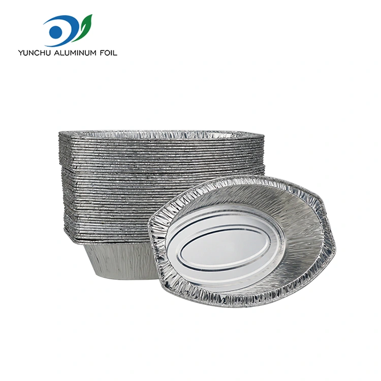 ओव्हल बेक्ड ब्रेड सिल्व्हर अॅल्युमिनियम फॉइल कंटेनर