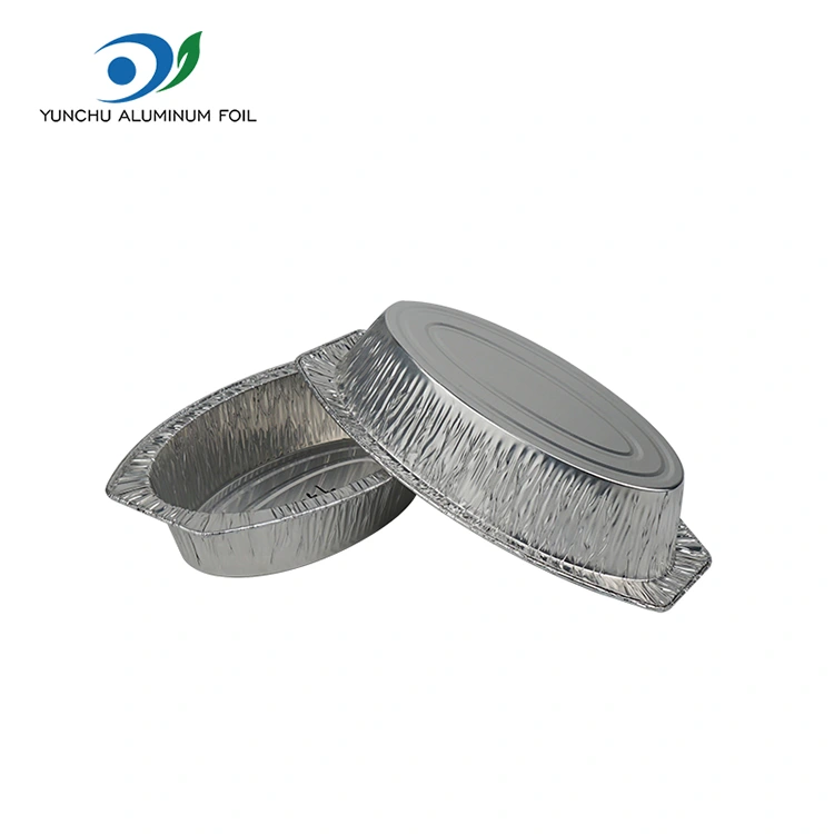 ओव्हल बेक्ड ब्रेड सिल्व्हर अॅल्युमिनियम फॉइल कंटेनर