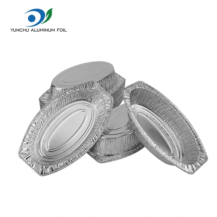 ओव्हल बेक्ड ब्रेड सिल्व्हर अॅल्युमिनियम फॉइल कंटेनर