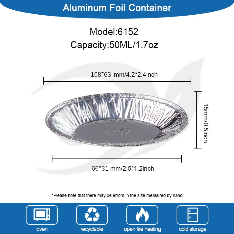 अंडाकृती अंडी टार्ट सिल्व्हर अॅल्युमिनियम फॉइल कंटेनर