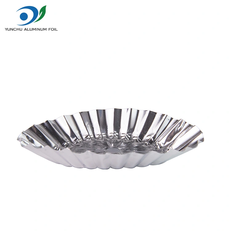 ओव्हल लेस कस्टर्ड टार्ट सिल्व्हर अॅल्युमिनियम फॉइल फूड कंटेनर
