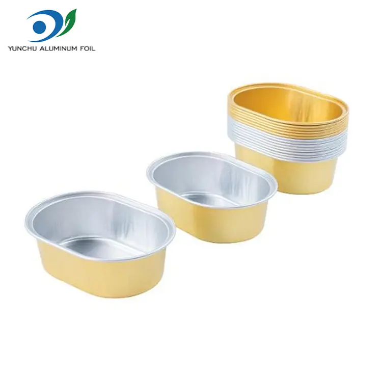 अंडाकृती प्रकाश-भिंती असलेले ॲल्युमिनियम फॉइल कंटेनर