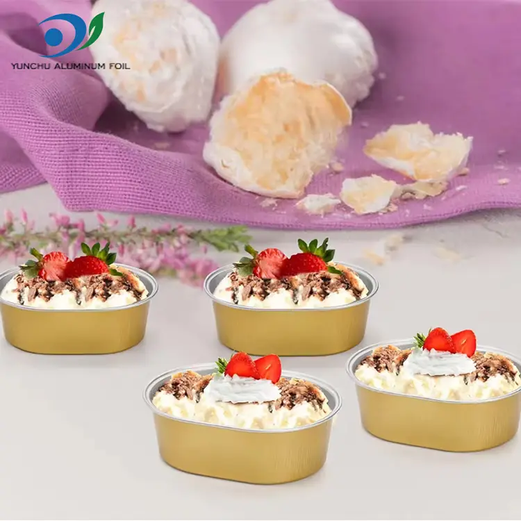 अंडाकृती प्रकाश-भिंती असलेले ॲल्युमिनियम फॉइल कंटेनर