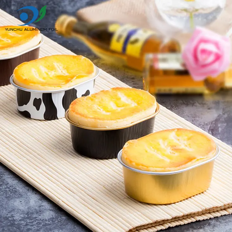 अंडाकृती प्रकाश-भिंती असलेले ॲल्युमिनियम फॉइल कंटेनर