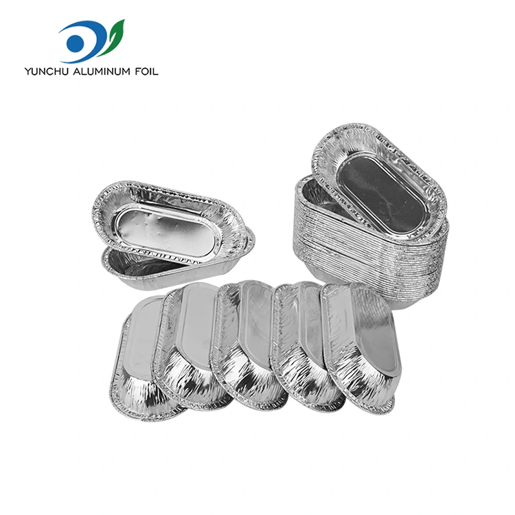 ओव्हल भाजून चांदीच्या अॅल्युमिनियम फॉइल फूड कंटेनर ओव्हल भाजून चांदीच्या अॅल्युमिनियम फॉइल फूड कंटेनर