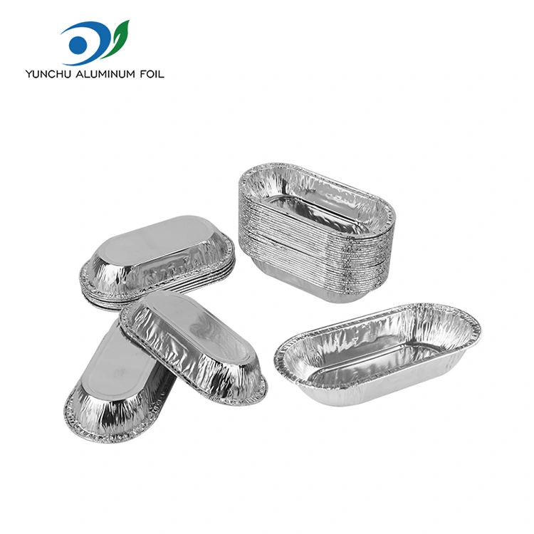 ओव्हल भाजून चांदीच्या अॅल्युमिनियम फॉइल फूड कंटेनर