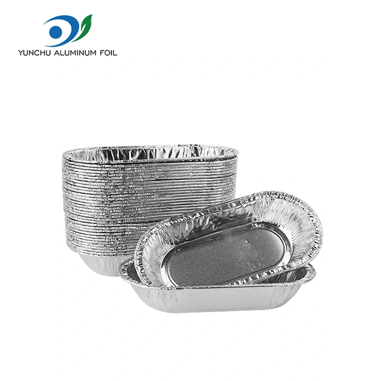 ओव्हल भाजून चांदीच्या अॅल्युमिनियम फॉइल फूड कंटेनर