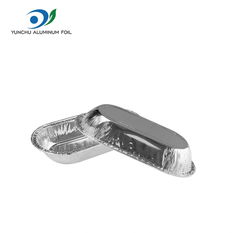 ओव्हल भाजून चांदीच्या अॅल्युमिनियम फॉइल फूड कंटेनर